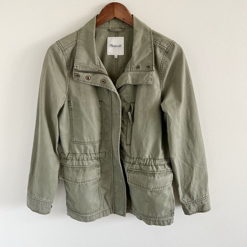 Madewell Passage Utility Military Jacket Medium Green 100% Cotton